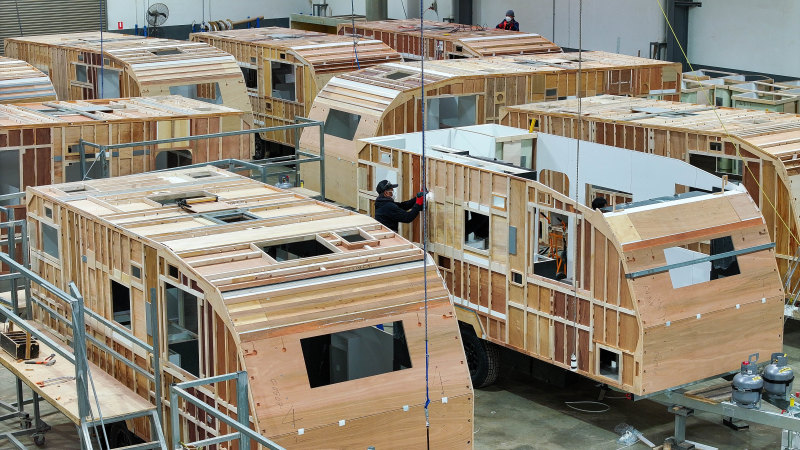 Not far from the old Ford factory in Melbourne’s north, caravan-makers are booming