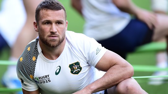 <p>Australia’s Matt Giteau during a captains run at Twickenham Stadium, London.. Picture date: Friday October 2, 2015. See PA story RUGBYU Australia. Photo credit should read: Adam Davy/PA Wire. RESTRICTIONS: Use subject to restrictions. Editorial use only. No commercial use. No use in books or print sales without prior permission. Call +44 (0)1158 447447 for further information.</p>
