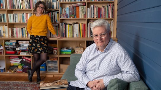Russell Daylight, who runs a literacy course for first-year teaching students, with his wife, author Tegan Bennett Daylight