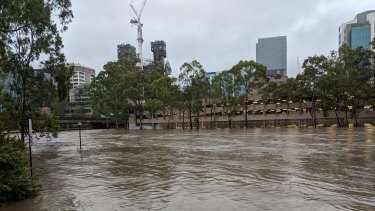 The inundated former David Jones car park on which the new Powerhouse Museum will stand.