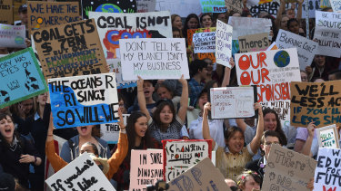 Students flocked to the streets of Melbourne to protest climate change inaction