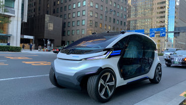 Applied Electric Vehicles prototype of a solar powered, driverless electric vehicle which is designed for passenger transport and commercial applications.