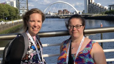 Elizabeth Callinan, left, with Claire-May Minett in Glasgow.