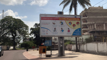 A quiet street in lockdown Kinshasa, DRC.