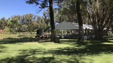 Tranquil scenes at Pinnaroo cemetery where slain Rebels boss Nick Martin will be laid to rest.