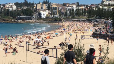 Swimmers made the most of the warm weather at Coogee beach on Sunday.
