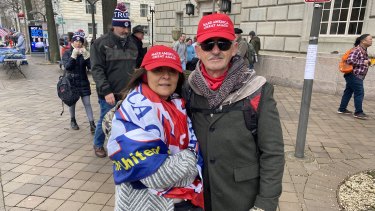 Trump supporters Michelle and Jerry Daniele believe Democrats stole the presidential election. 