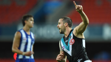 As It Happened Port Adelaide Brush Kangaroos Aside Butters In Hot Water For Simpkin Hit