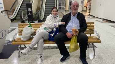 Terrence Connolly with his daughter Jess at Penrith Westfield. Connolly was one of the so-called “quiet” Australians at the last election. He says Morrison has his vote again.
