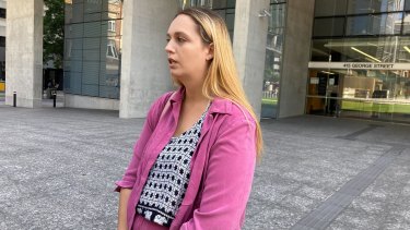 Chantelle Astin outside Brisbane District Court on Tuesday.