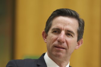 Finance Minister Simon Birmingham questioned whether Emmanuel Macron’s statement was the fault of Australian journalists questioning him.