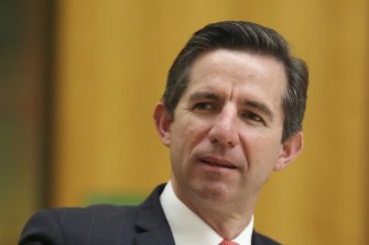 Finance Minister Simon Birmingham.