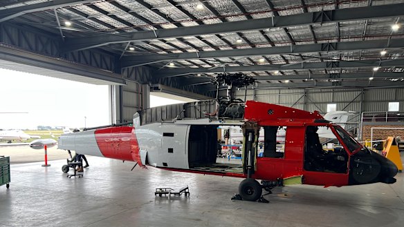 One of the Black Hawks has recently been painted in Rural Fire Service colours.