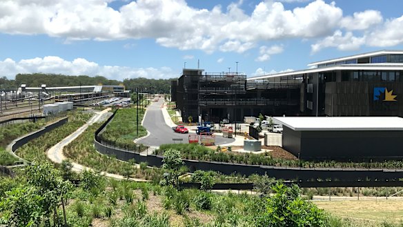 The new University of the Sunshine Coast Petrie campus on Old Gympie Road beside the train station.