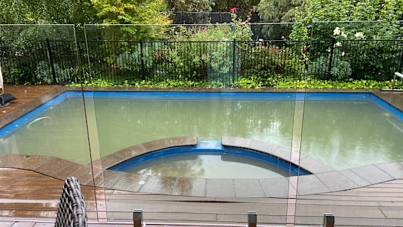 Fiona woke to find her pool full of dirt.