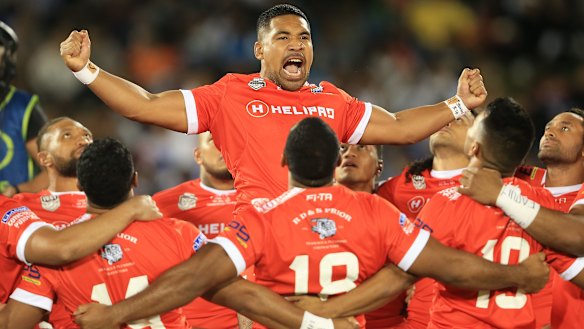 Siliva Havili leads the Sipi Tau for Tonga last year.