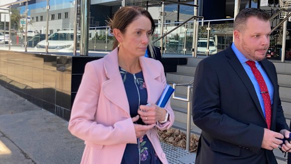 Susan Forte leaving the Toowoomba Courthouse this afternoon.