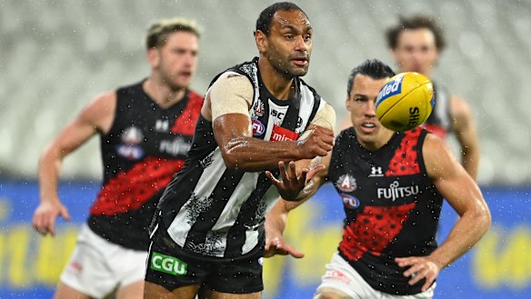 Travis Varcoe was racially abused after Collingwood's loss to Essendon. 