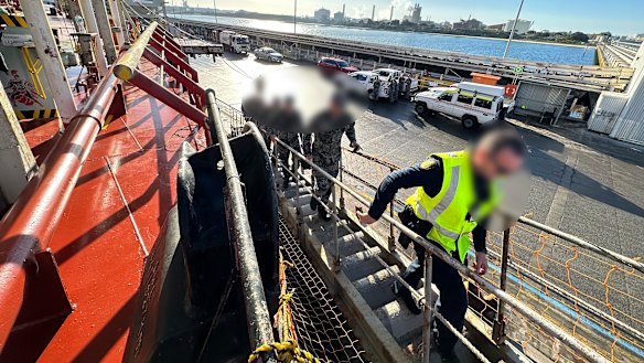 The Australian Royal Navy helped police retrieve more than 800kg of cocaine from a cargo carrier bound for Perth in May 2023.