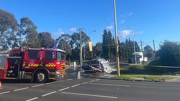 The second crime scene at the corner of Sydney Road and Box Forest Road.