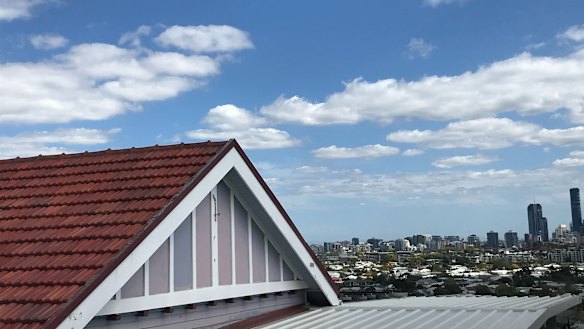 The Balmoral skyline close to Brisbane's CBD. The loudest flight over Dr Sean Foley's home in Balmoral was 82 decibels.