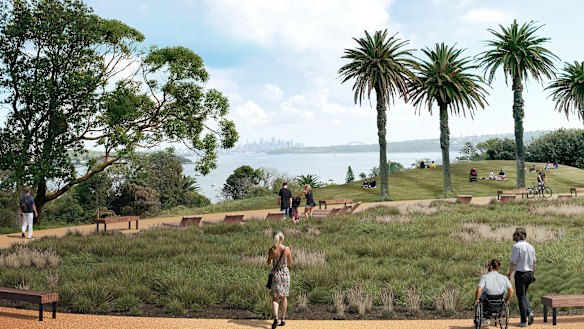 An artist's impression of the wheelchair accessible path through South Head national park.
