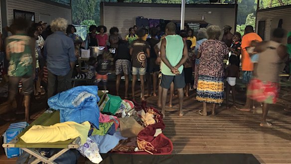 People at a makeshift camp established by the Kapani Warrior group about 80km outside the town of Aurukun. 