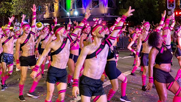 A scene from Mardi Gras 2020 in Sydney captured with a 2x optical zoom setting.