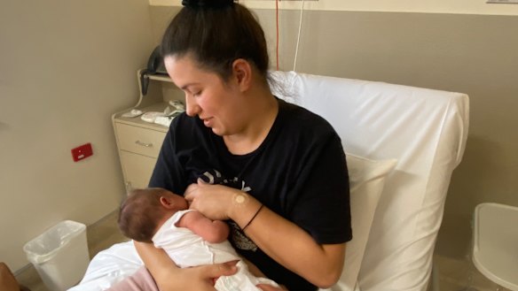 Issie Dewberry gave birth to her son Matteo at Inverell Hospital via induction because the obstetrician was about to go on leave and no other hospital could take her. 