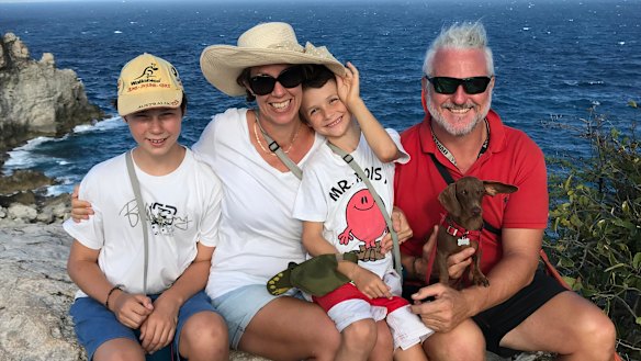 Pip pictured with Cam, Zoe, Max and Guy Eilbeck.