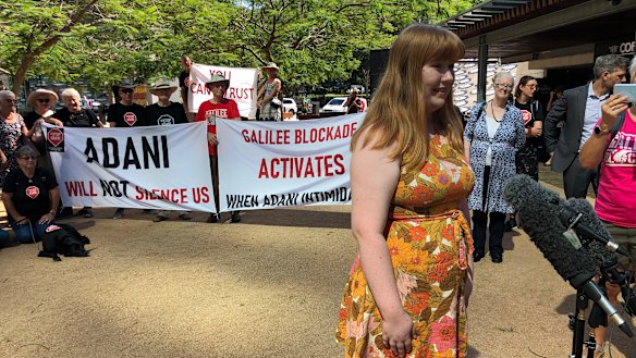 Ben Pennings’ daughter, Isabella Pennings, speaks to media outside the Supreme Court.