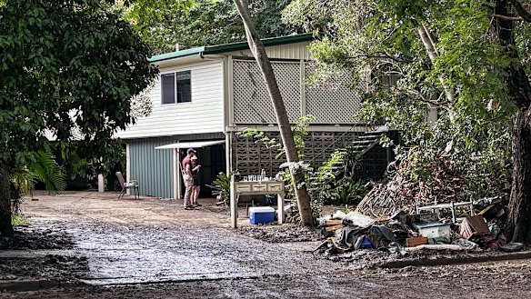 The first day’s aftermath and cleanup efforts along Ithaca and Enoggera creeks in Brisbane’s inner north-west.