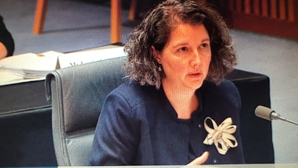 Australian Law Enforcement Integrity Commissioner Jaala Hinchcliffe at Senate estimates on Thursday night.