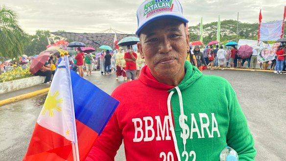 Arnold Napoles, 54, at the rally in Tagum City.