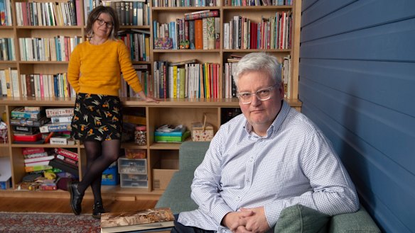 Russell Daylight, who runs a literacy course for first-year teaching students, with his wife, author Tegan Bennett Daylight.
