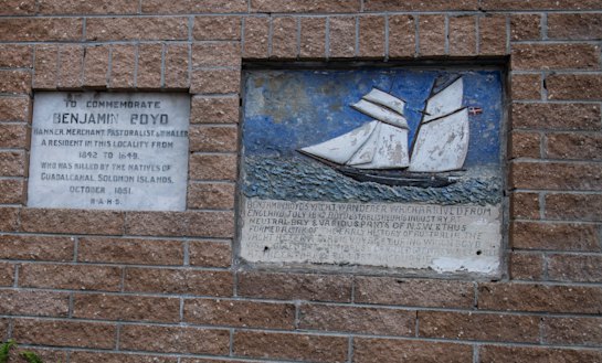 The RAHS Benjamin Boyd plaque on Ben Boyd Road, Neutral Bay. 