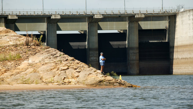 Wivenhoe Dam, which supplies water to south-east Queensland, has dropped below 59 per cent capacity.