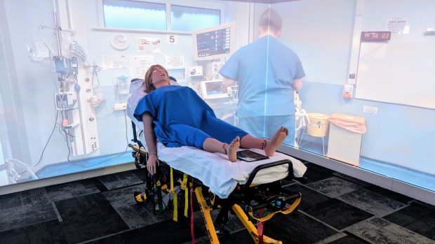 The new immersive training simulator at the Royal Flying Doctor Service's Brisbane base.