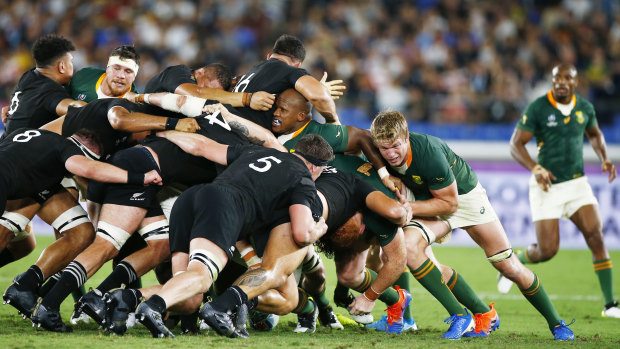 The clash between South Africa and New Zealand, won by the All Blacks, could easily be a pointer to November's final.
