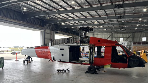 One of the Black Hawks has recently been painted in Rural Fire Service colours.
