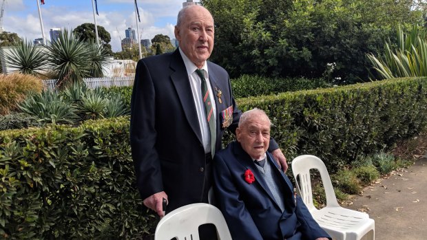 Lyall Butling (left), 95, with Bill Holmes, also 95.