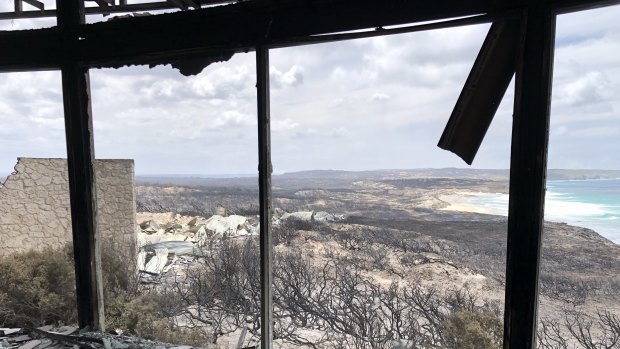 The charred remains of Southern Ocean Lodge on Kangaroo Island.