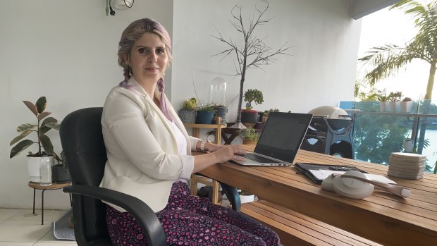 Brisbane scientist Katie Havelberg says there are positives and negatives to working from home.