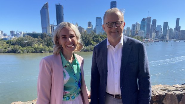 Anthony Albanese with the newly picked candidate for Griffith, Renee Coffey.