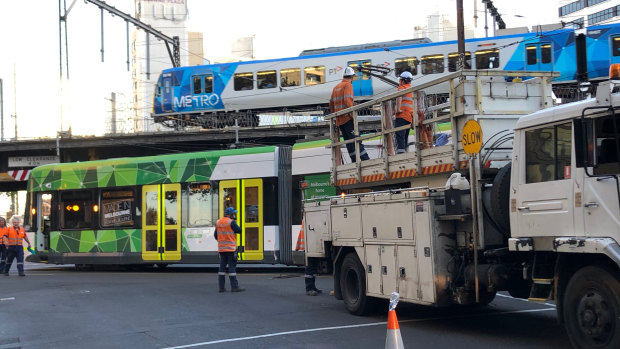 A derailed tram caused afternoon peak-hour chaos.