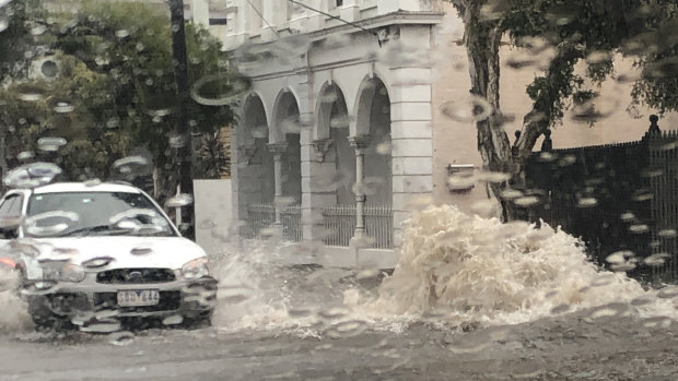 Flooding on Barkers Road, Hawthorn.