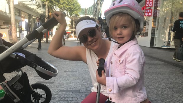 Kyrie McMaster and daughter Meela would enjoy a playground in Queen Street Mall.