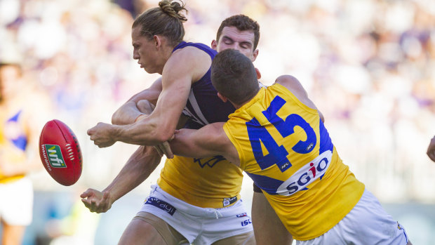 By halftime, West Coast were in front by eight points despite Nat Fyfe's efforts.