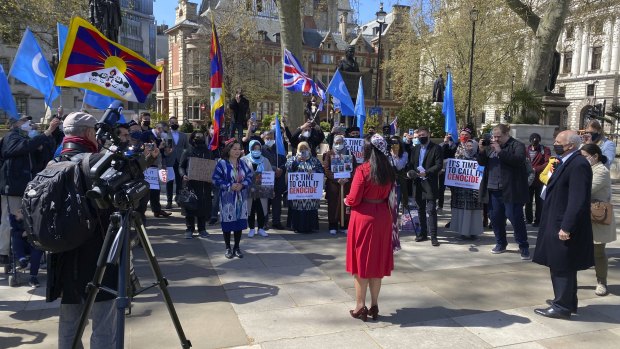 Conservative MP Nus Ghani in London ahead of the genocide vote.