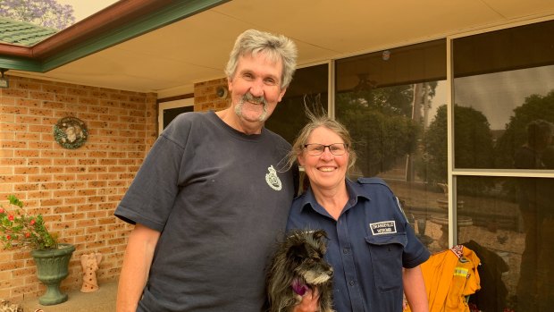 Orangeville residents and RFS volunteers Kim and Pete Teale have been worried about their own home while fighting fires.
